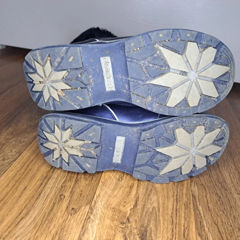 Lands' End Blue Winter Snow Boots Stars Size 3